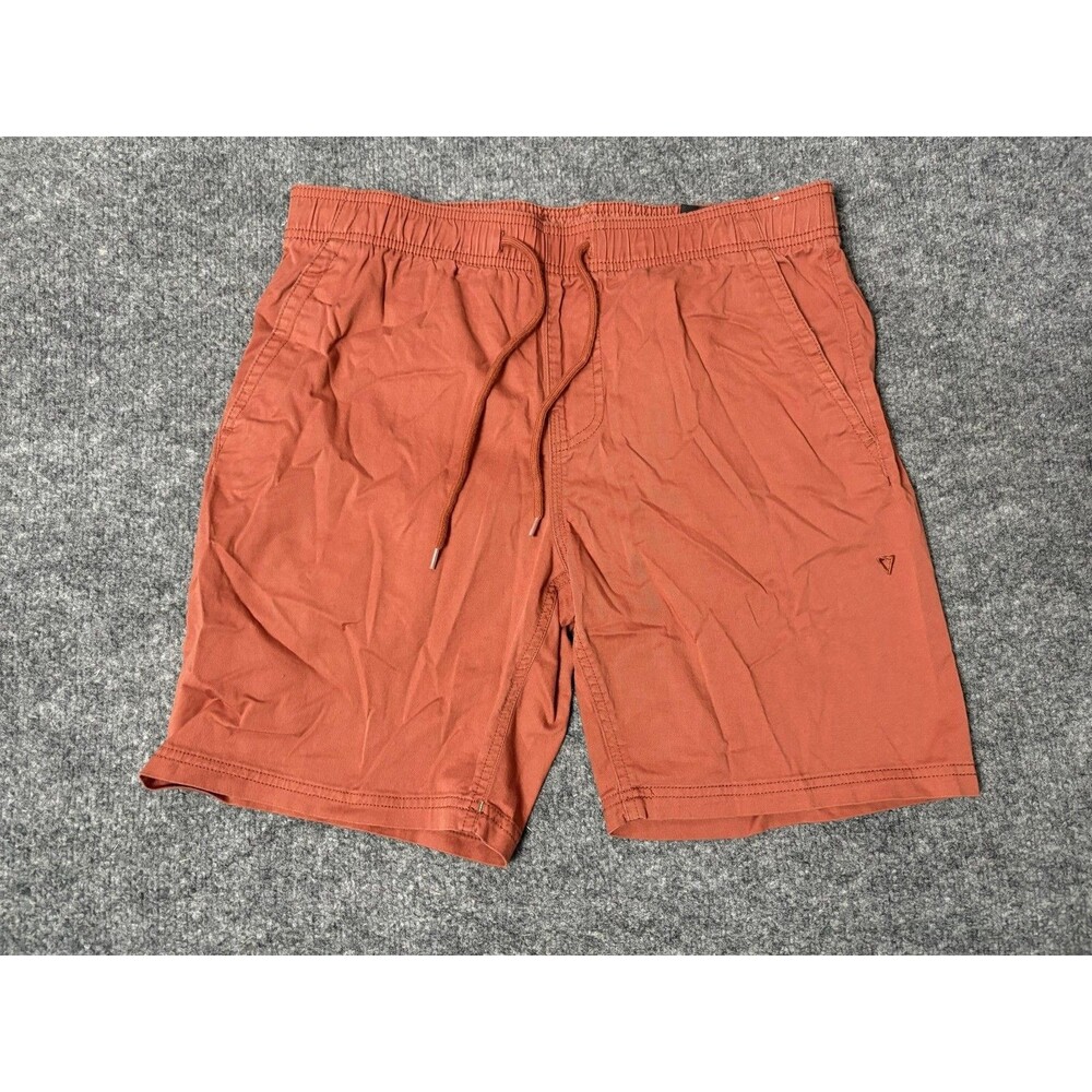 Vissla Chino Shorts Mens M Brown Organic Cotton Drawstring 8" Inseam Casual